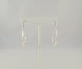 Big and Bold 45mm Vintage Handcrafted Sterling Silver Sleek Modernist Repousse J Hoop Pierced Earrings