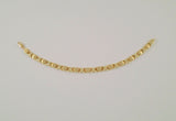 Signed Vintage T&C Solid 10K Yellow Gold 6.35mm Wide Brushed Satin & Polished X & O Link Hugs & Kisses Bracelet 7.25"