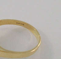 Dainty Signed Antique Ostby & Barton Solid 10K Yellow Gold w/ Blue Faux Sapphire Stone Ring Size 4.5 Titanic