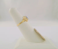 Dainty Signed Antique Ostby & Barton Solid 10K Yellow Gold w/ Blue Faux Sapphire Stone Ring Size 4.5 Titanic