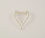 Large Signed Vintage Breakell Sterling Silver Curvy Modern Stylized Open Heart Brooch Pin