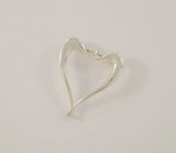 Large Signed Vintage Breakell Sterling Silver Curvy Modern Stylized Open Heart Brooch Pin