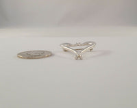 Large Signed Vintage Breakell Sterling Silver Curvy Modern Stylized Open Heart Brooch Pin