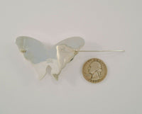 Rare Large 65x40mm Detailed Signed Vintage Tiffany & Co. Sterling Silver Curvy Repousse Butterfly Pin or Brooch