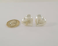 Large Signed Vintage Sterling Silver Hand Etched Western Scroll Repousse Puffy Heart Pierced Earrings