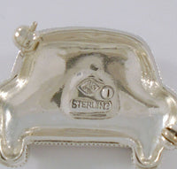Detailed Signed Vintage Judith Jack Sterling Silver Yellow Enamel & Marcasite Dimensional New York City Taxi Cab Pin or Brooch NY