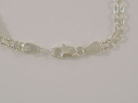 Sparkly Signed Vintage Italian Sterling Silver 4.76mm Unique Fancy Link Chain Luxury Bracelet 7"