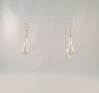 Large Sleek & Modern Signed Vintage Jacmel Sterling Silver Repousse Drop Leverback Long Dangle Earrings