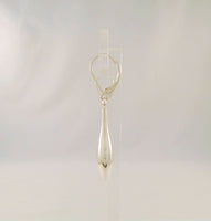 Large Sleek & Modern Signed Vintage Jacmel Sterling Silver Repousse Drop Leverback Long Dangle Earrings