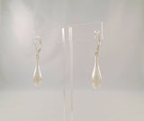 Large Sleek & Modern Signed Vintage Jacmel Sterling Silver Repousse Drop Leverback Long Dangle Earrings