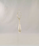 Large Sleek & Modern Signed Vintage Jacmel Sterling Silver Repousse Drop Leverback Long Dangle Earrings