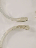 Large 32mm Handcrafted Vintage Hammered Sterling Silver w/ Gold Spiral Wrap Detail Modernist Hoop Earrings