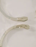 Large 32mm Handcrafted Vintage Hammered Sterling Silver w/ Gold Spiral Wrap Detail Modernist Hoop Earrings