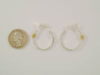 Large 32mm Handcrafted Vintage Hammered Sterling Silver w/ Gold Spiral Wrap Detail Modernist Hoop Earrings