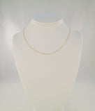Sparkly Vintage 14K Solid Yellow Gold Rollo Link Embellished w/ Curb Link Insets Fancy Chain Necklace16 3/8"