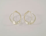 Large, Bold Unique Vintage Artisan Crafted and Signed Sterling Silver w/ 14K Gold Posts Modernist Freeform Earrings