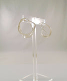 Large, Bold Unique Vintage Artisan Crafted and Signed Sterling Silver w/ 14K Gold Posts Modernist Freeform Earrings