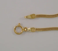 Fine Signed Vintage Italian 14K Solid Yellow Gold 2mm Fancy Foxtail Link Bracelet 7" Sexy Slinky Shimmer