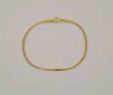 Fine Signed Vintage Italian 14K Solid Yellow Gold 2mm Fancy Foxtail Link Bracelet 7" Sexy Slinky Shimmer