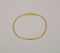 Fine Signed Vintage Italian 14K Solid Yellow Gold 2mm Fancy Foxtail Link Bracelet 7" Sexy Slinky Shimmer