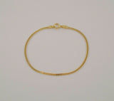 Fine Signed Vintage Italian 14K Solid Yellow Gold 2mm Fancy Foxtail Link Bracelet 7" Sexy Slinky Shimmer