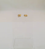 Sparkly Vintage 14K Solid Yellow & White Gold Open Diamond Cut Interlocking Rings Stud Pierced Earrings 6.35x10mm Two Tone