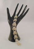 Detailed Vintage or Antique Handcrafted Mexican Sterling Silver 21mm Wide Filigree Heart & Caviar Dots Panel Bracelet 8"