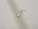 Signed Vintage Boma Sterling Silver Wraparound Dolphin Carved Detail Porpoise 7.5mm Wide Band Ring Size 5.5