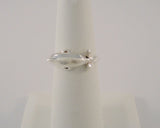 Signed Vintage Boma Sterling Silver Wraparound Dolphin Carved Detail Porpoise 7.5mm Wide Band Ring Size 5.5