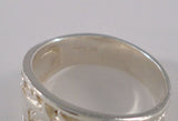 Detailed Vintage Sterling Silver Intricate Carved Mythical Design 13mm Wide Band Ornate Ring Size 7.5