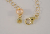 Signed Vintage TZEN Gold Vermeil on Sterling Silver & Pink Gemstone Spheres Pendant Necklace by Julie Liu w/ Pink Pearl Accent Ball 20"