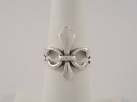 Fierce Heavily Made Vintage Sterling Silver Dimensional Carved Openwork French Fleur de Lis Ring Gothic Size 6