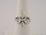 Fierce Heavily Made Vintage Sterling Silver Dimensional Carved Openwork French Fleur de Lis Ring Gothic Size 6