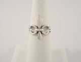 Fierce Heavily Made Vintage Sterling Silver Dimensional Carved Openwork French Fleur de Lis Ring Gothic Size 6