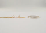 Signed Vintage Solid 14K Yellow Gold w/ Diamond Accent Modern Openwork Christian Cross Pendant Necklace Quality 20" Chain