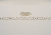 Handcrafted Signed Vintage Mexican Sterling Silver Modernist Offset Circle in Oval Open Link Bracelet 7.25"