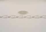 Handcrafted Signed Vintage Mexican Sterling Silver Modernist Offset Circle in Oval Open Link Bracelet 7.25"