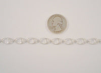 Handcrafted Signed Vintage Mexican Sterling Silver Modernist Offset Circle in Oval Open Link Bracelet 7.25"