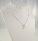 Dainty Vintage Signed QGI Italian Sterling Silver Detailed Puffy Etched Heart Pendant Necklace 16"