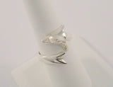 Heavy Vintage Signed Sterling Silver Wraparound Dolphin Porpoise Bypass Ring Size 8