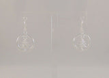 New Large Sparkly Detailed Coldwater Creek Sterling Silver & Cubic Zirconia Star Topped Christmas Tree Dangle Hook Earrings