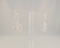 New Large Sparkly Detailed Coldwater Creek Sterling Silver & Cubic Zirconia Star Topped Christmas Tree Dangle Hook Earrings