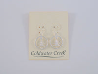 New Large Sparkly Detailed Coldwater Creek Sterling Silver & Cubic Zirconia Star Topped Christmas Tree Dangle Hook Earrings