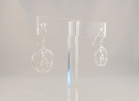 New Large Sparkly Detailed Coldwater Creek Sterling Silver & Cubic Zirconia Star Topped Christmas Tree Dangle Hook Earrings