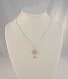 Large Signed Vintage Italian Sterling Silver Carved & Antiqued Celtic Woven Cross Pendant Necklace 18"