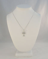 Large Signed Vintage Italian Sterling Silver Carved & Antiqued Celtic Woven Cross Pendant Necklace 18"