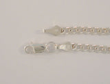 Quality Handcrafted Signed Vintage Mexican Sterling Silver Curb Link Bracelet or Anklet 3.5mm Wide 8" Long