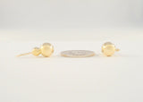 Sleek and Curvy, Signed Vintage Jacmel 14K Solid Yellow Gold Graduated Double Bubble or Stacked Ball Locking Wire Hook Earrings