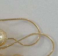 Sleek and Curvy, Signed Vintage Jacmel 14K Solid Yellow Gold Graduated Double Bubble or Stacked Ball Locking Wire Hook Earrings