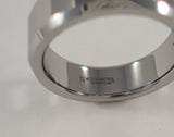 Signed Vintage Magnum Tungsten Carbide 6.35mm Wide Mirror Beveled Wedding Band Stack Ring Size 6.5 "My love for you will never die!"